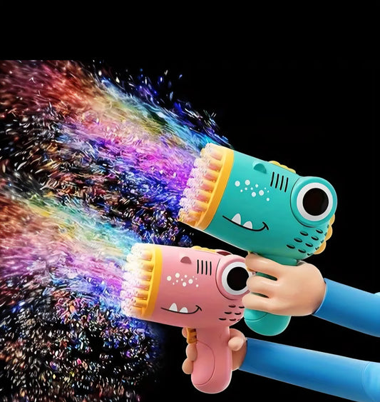 Dinoszaurusz Buborékfújó Rózsaszín – 40 Lyukú, Teljesen Automatikus Buborékgép Gyerekeknek