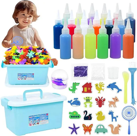 🌊✨ Vizi Zselé Szett – 52 darabos kreatív csomag vízitündérekhez és varázslatos lényekhez ✨🌊 BaBo Kids Tools