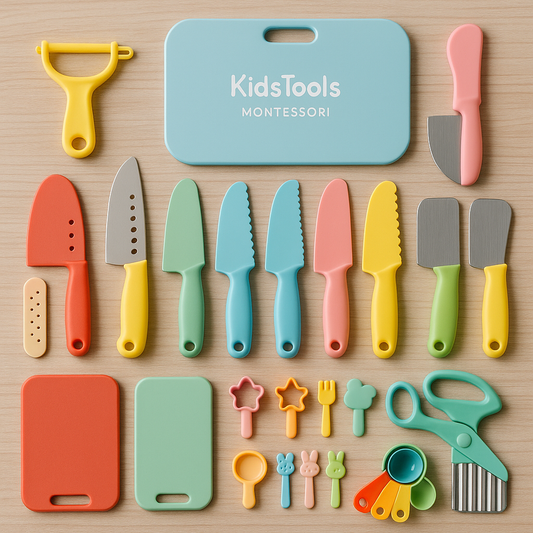 🍎 29 darabos Montessori gyerekkés készlet – ahol a játék tanulás, a tanulás pedig élmény | KidsTools.shop