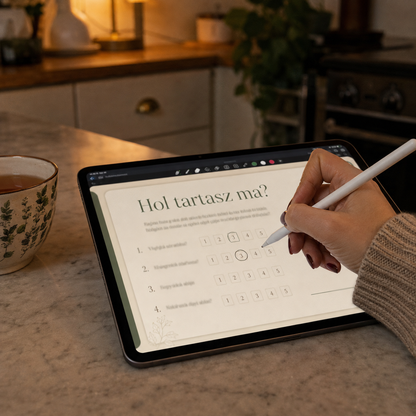 Munkafüzet kitöltése tableten ceruzával – a PDF képernyőn is kitölthető