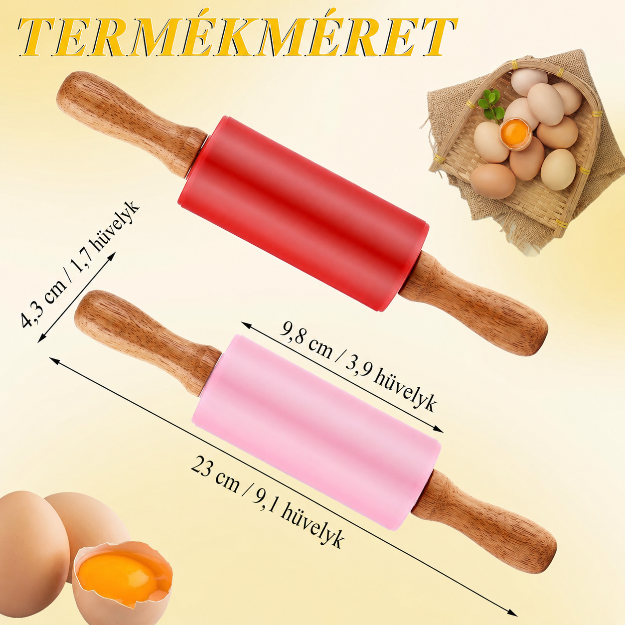 BaBo gyerek sodrófa méretei: 23 cm teljes hossz, 9,8 cm szilikon henger, 4,3 cm átmérő