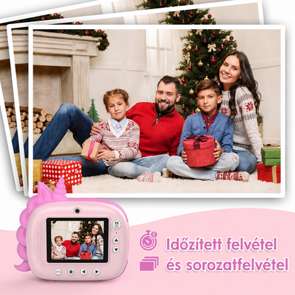 Gyerek instant fényképezőgép karácsonyi családi fotóval, időzített és sorozatfelvétel funkcióval