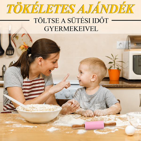 BaBo Gyerek Sodrófa – Szilikon Mini Nyújtófa Fa Nyéllel