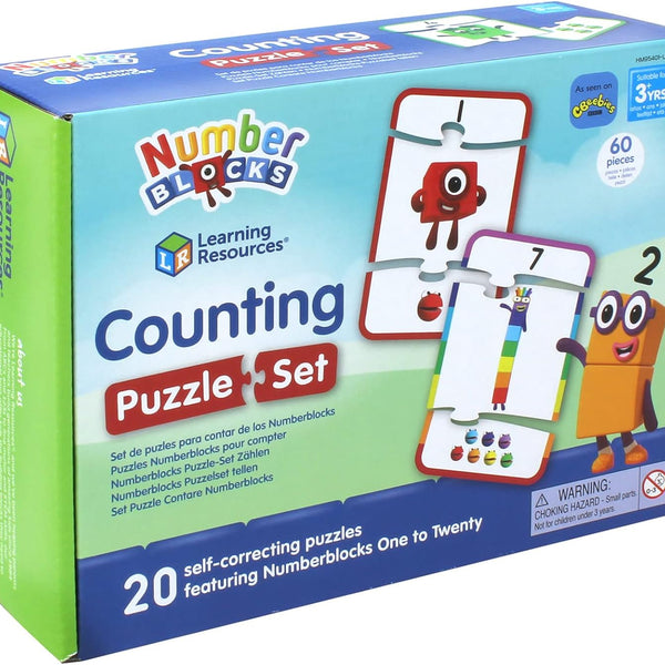 Numberblocks számolós puzzle szett — 1-től 20-ig, 20 kirakó egy dobozban (3 éves kortól)