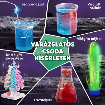 Varázslatos tudományos kísérletek – jéghorgászat, vízalatti vulkán, kristályfa növesztése, lávafolyás és világító bájital