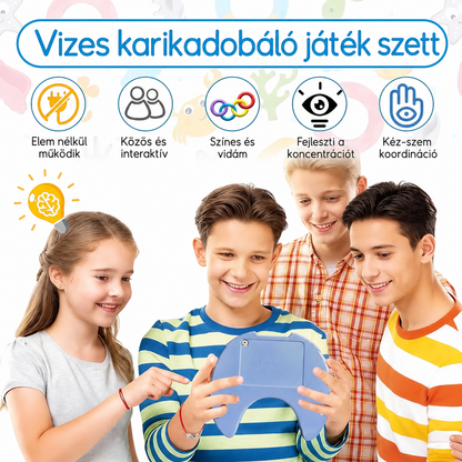 Vizes karikadobáló játék szett – elem nélkül működik, fejleszti a koncentrációt és a szem-kéz koordinációt