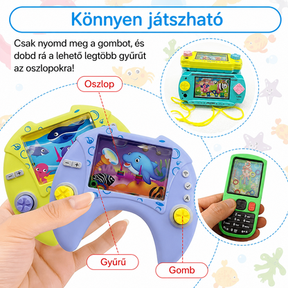 Vízi flipper használata – nyomd a gombot, és dobd a gyűrűket az oszlopokra a vizes ügyességi játékban