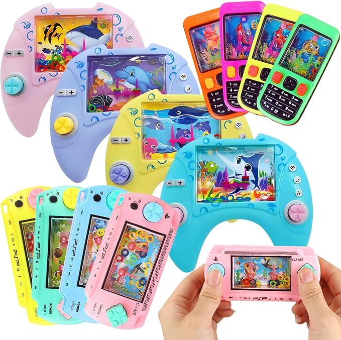 Vízi flipper ügyességi játék szett – kontroller, telefon és konzol formájú vizes karikadobáló játékok, BaBo KidsTools