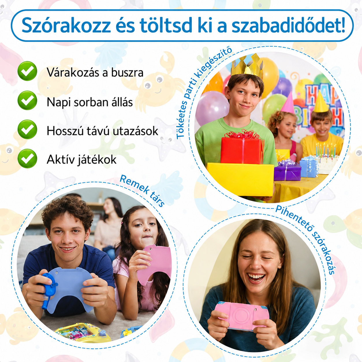Vízi ügyességi játék gyerekeknek utazáshoz, sorban álláshoz és zsúrajándéknak – testvérek együtt játszanak vele